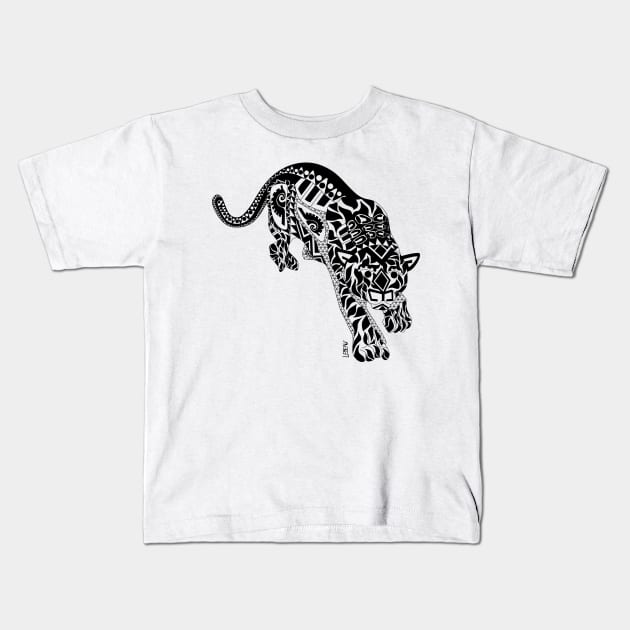 tiger ecopop cat Kids T-Shirt by jorge_lebeau